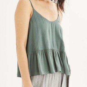 Topshop Army Green Peplum Tank